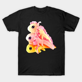 Three axolots snuggle together T-Shirt